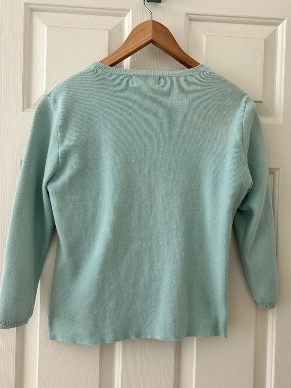 Finity 2 Pc Twinset Cardigan & Sleeveless Top 100% Cotton Knit Mint Green Sz PL - Picture 3 of 16
